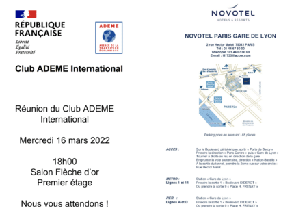 Programme de la première réunion 2022 du Club ADEME International